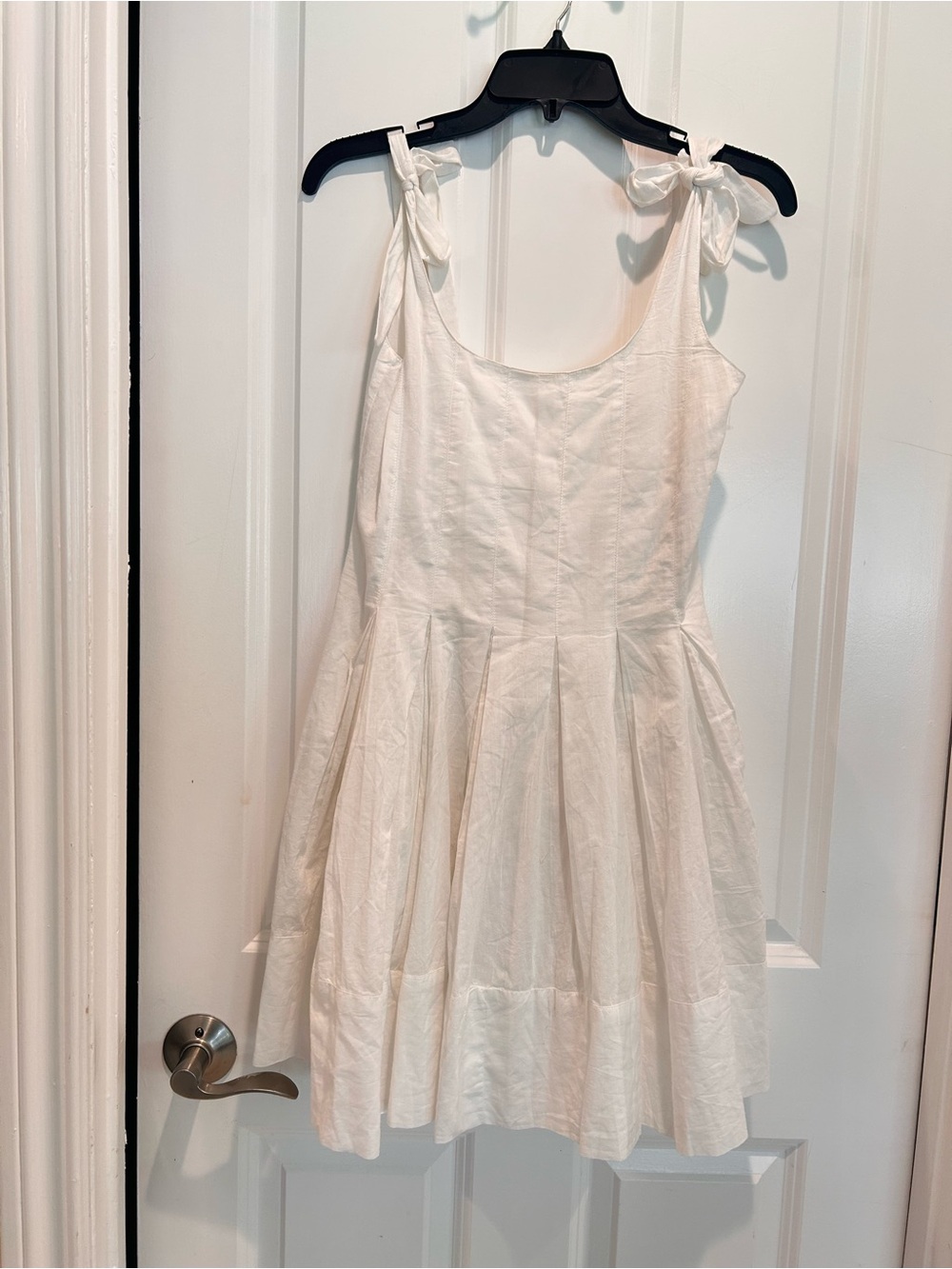 New Beach Riot White Tie Strap Fit & Flare Mini Dress Women’s Summer Resort - Picture 2 of 9